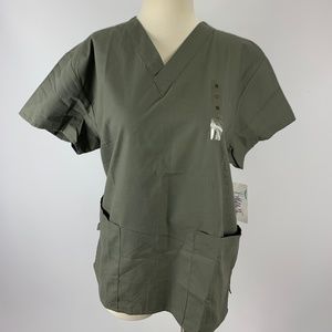 NWT Malibu Doc GREEN Scrub Top Small